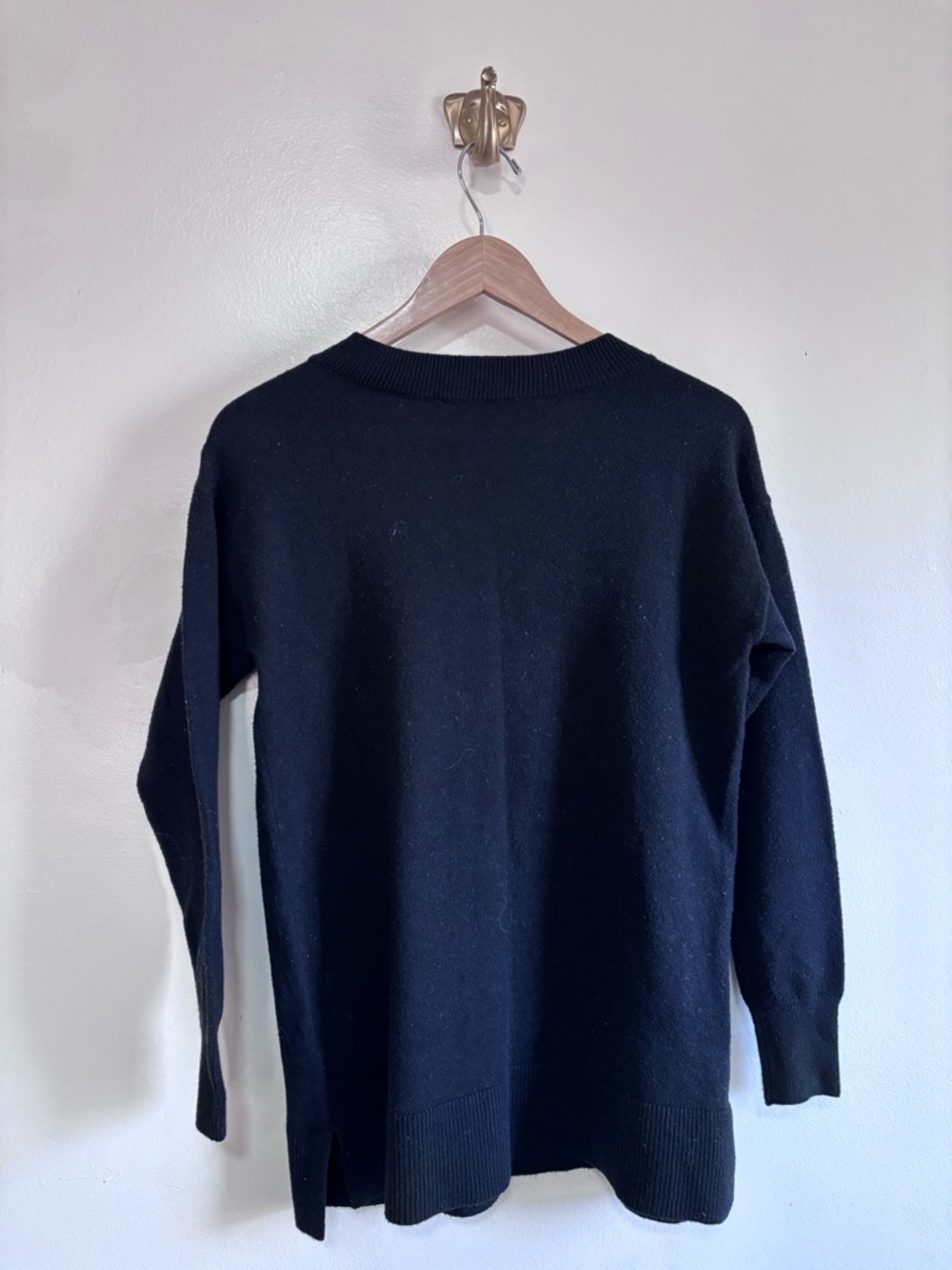 LOFT Black Ribbed-Neck Knit Top size XS - Picture 4 of 4